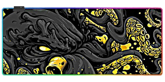 Tapis de souris RGB Octopus Noir